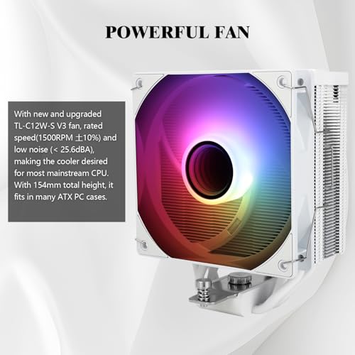 Image of Thermalright Assassin Spirit 120 Vision ARGB White CPU Cooler with 1.54-inch 240*240 Resolution IPS Display LCD Screen,Computer CPU Air Cooling for LGA1700 /1851 /115X,AM4 /AM5,High Performance Radiator