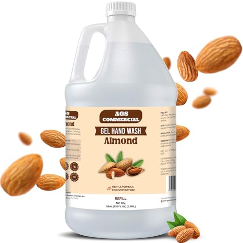 AGS Almond Liquid Hand Soap Refill (Gallon) Bulk Commercial Liquid Soft Refill 1 Gallon Non Antibacterial Hand Soap Lotion Handsoap Cherry Almond