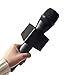Teensery Square Cube Shaped Microphone Flag Station Portable ABS Interview Mic Microphone Logo Flag Station for Karaoke, Stage, Interview (Black)