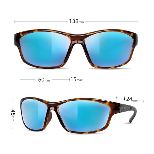 Image of BNUS Polarized Corning Glass Lens Sunglasses for Men Fishing & Driving | Durable scratch-resistant lenses, matte no-paint frame, wrap-around, great for running, cycling & all-day wear