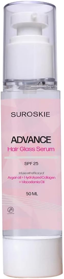 Advance Glass Hair Serum 50Ml | Hydrolyzed Collagen, Argan Oil | Instant 20X Shine, Frizz Free (Upto 72 Hrs) | Hair Serum For Dry Frizzy Hair | Heat Protection Upto 230° Celsius | Women & Men