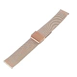 Yctze Orologio in Acciaio Inossidabile a Maglia Rosa D, Accessorio di Ricambio in Tessuto St 0,24 Pollici per Uomo e Donna, Cinturino in Acciaio Inossidabile per un Look Elegante (22MM)