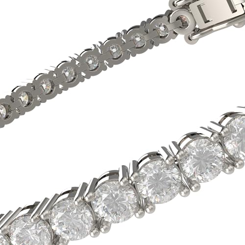 Handmade 3-12ct Lab-Grown Diamond Tennis Bracelet - 14K White/Yellow/Rose Gold & Platinum, 4-Prong, D-VS2/SI1, Free Engraving4