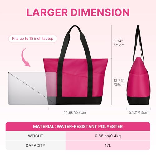 Large Travel Tote Bag for Women with Laptop Compartments and Zipper,Commuter Tote for Daily Work Shopping2