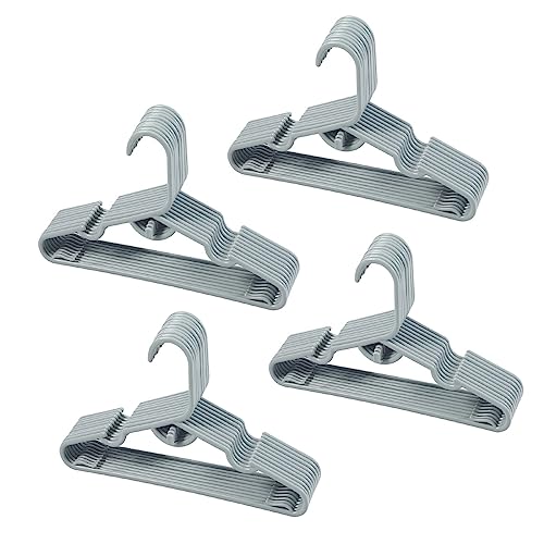 Image of 40pcs Grey Baby Nursery Closet Hangers,Non-Slip Laundry Infant Pant Hanger for Newborn Clothes,Stackable Hangers,Save Space Ultra-Thin Child Coat Hanger for Girl Boy Toddler Kids