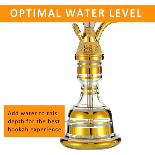 22" Hookah Set With Everything Portable Shisha Kit with Travel Case Glass Vase Silicone Bowl,Coal Tong,50 Hookah Foil,10 Hookah Disposable Tips - Image 5