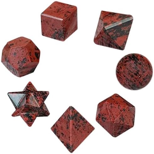 Dark Lepidolite Geometry Set Stone |7 Pieces Geometry Sets | Home Decor Gemstone Item