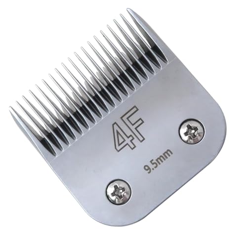 Cuchilla desmontable de acero inoxidable para cortapelos de perro, 9,5 mm, tamaño 4F para cortaúñas Wahl KM2, KM5, KM10, A5