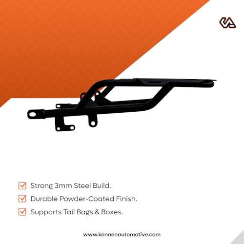 Image of KONNEN Luggage Carrier | Top Rack | Luggage Rack Compatible with Honda H'ness CB350 (Heavy) (Black) (Pack of 1)
