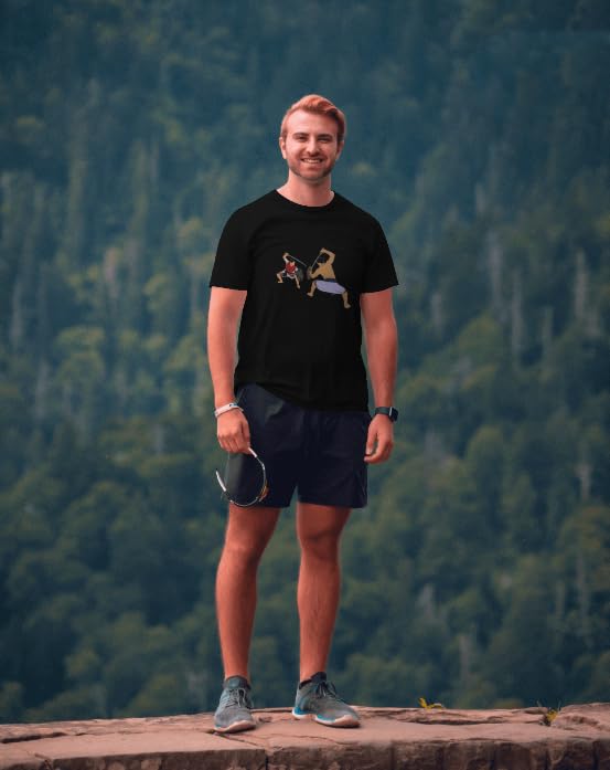 VASAL Kalaripayattu Practice Tee | Skin Friendly Dot Matrix Fabric | Unisex Quick Dry Athletic Shirt (in, Alpha, L, Black) 3