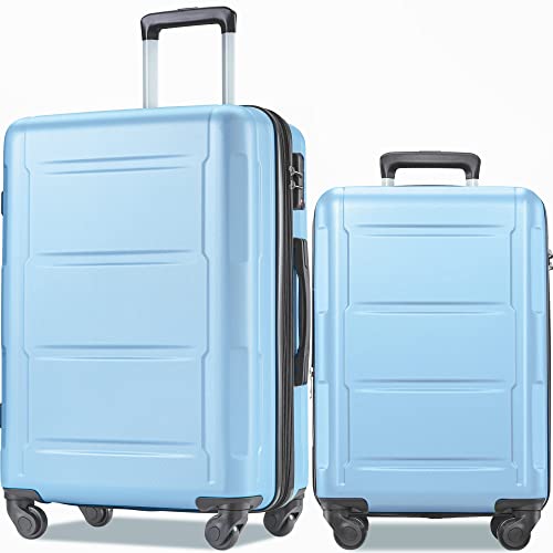 Expanable Spinner Wheel 2 Piece Luggage Set ABS Lightweight Suitcase with TSA Lock 20inch+28inch2