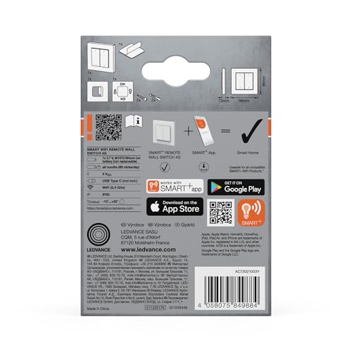 SMART+ WIFI REMOTE WALL SWITCH 4 Button