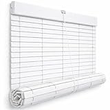 Persiana Alicantina Enrollable A Medida de Madera Color Blanco | Freno y Polea Metálicos | PERTONI TENDE (Ancho 140cm x 220cm Largo)