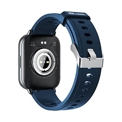 Image of B.REBEL 1.69 inch Full Touch HD Display Smart Watch for Men & Women with 10 Days Battery life, HR & SpO2 Level Monitor, 90+ Watch Faces, Multi Sports Mode, 3ATM Water Resistance - 2 Straps Included (Black & Blue)