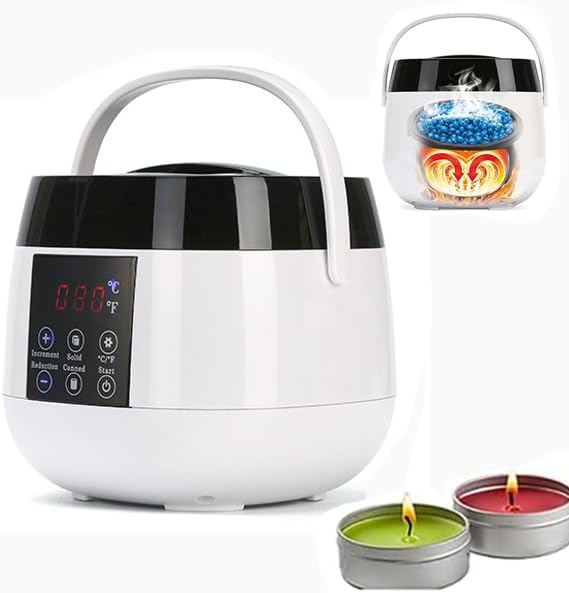 キャンドル作り用500MLワックスメルター、多機能ワックス溶解ツール、LED温度制御パネル付き、ノンスティックライナー操作簡単