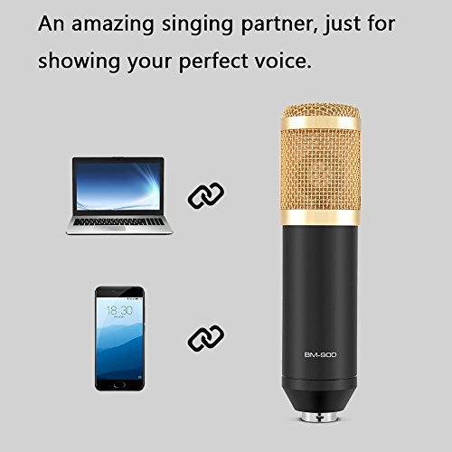 Tihebeyan Cardioid Condenser Microphone Bm-900 Kit, Podcast Recording Microphone With Stand Professional Condenser Studio Broadcasting Microphone #TOP2