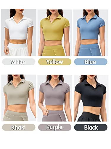 Camiseta esportiva feminina crop tops manga curta camisas finas para corrida tênis golfe treino POPQ