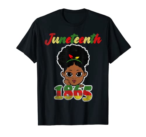 Juneteenth Celebrating 1865 Cute Black Girls Kids Africain T-Shirt