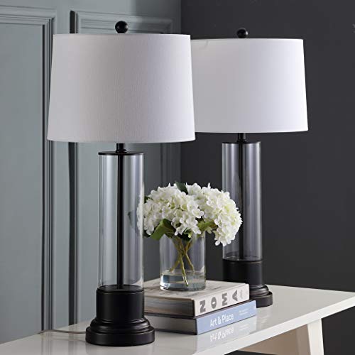 Safavieh Lighting Collection Jayse Modern Black/ Clear 31-Inch Bedroom Living Room Home Office Desk Nightstand Table Lamp Set Of 2 (Led Bulbs Included) #TOP1
