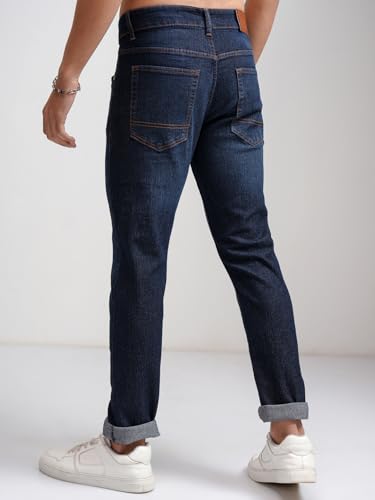 Image of Highlander Mens Tapered Fit Denim Jeans for Man| Regular Length|Mid-Rise|Stretchable Fabric for Comfort fit| Jeans for Man | Men Jeans