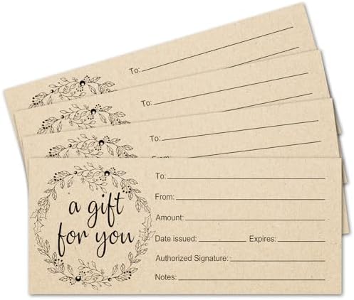 Sweetzer & Orange Blank Gift Certificates For Business With