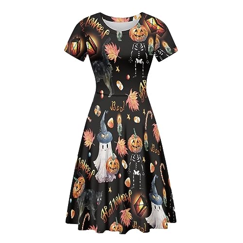Image of Biyejit Women's Summer Casual Short Sleeve T-Shirt Swing Dress Crew Neck Plus Size S-4XL