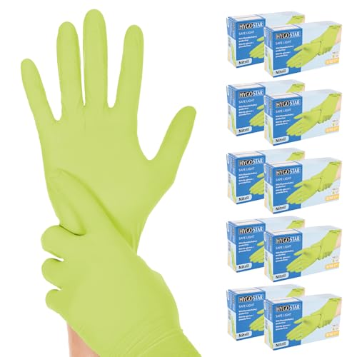 FRANZ MENSCH 1000x Hygostar Einweghandschuhe Safe Light, Einmalhandschuhe Größe XS, reißfeste Nitrilhandschuhe, puderfrei, latexfreie Gummihandschuhe, Handschuhe Einweg, Blau in XS, S, M, L, XL & XXL