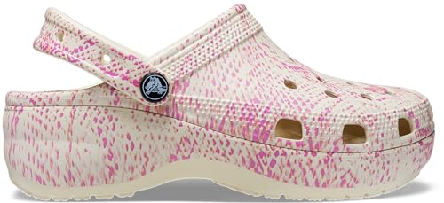 Crocs Classic Platform Clog W, Zuecos Mujer, Bone Multi, 35 EU