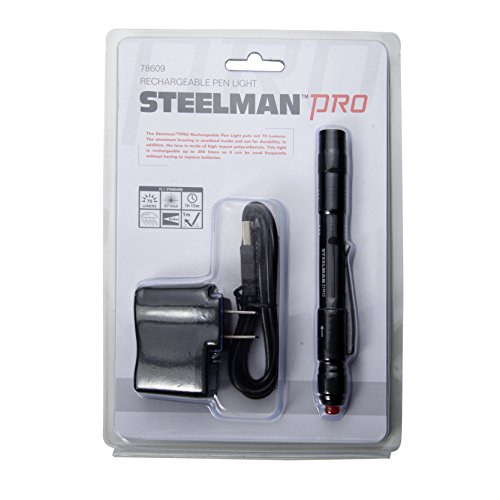 Steelman Pro 78609 Rechargeable 70 Lumen Pen Light In Black #TOP5