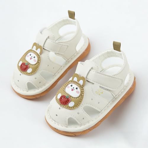 Image of SOFMUO Baby Boys Girls Closed Toe Squeaky Sandals Toddler Summer Shoes | Soft Non-Slip Rubber Sole,Closed Toe Protection,Adjustable Strap,Squeaky Design,Summer Outdoor Prewalkers