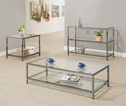 Coaster Home Furnishings Coffee Table With Shelf Black Nickel And Clear #TOP4