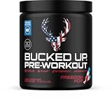 Bucked Up Pre Workout Freedom Pop | 200mg Caffeine with Citrulline Malate Beta Alanine AlphaSize and Taurine | Pre Workout Powder (30 Servings)