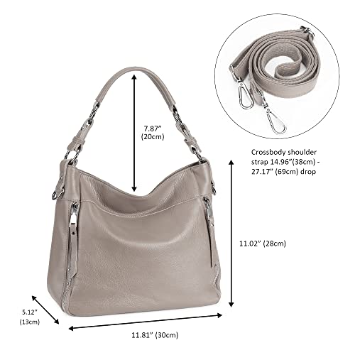 Image of YALUXE Women's Real Leather Shoulder Bags Hobo Handbag Purse Crossbody Bag