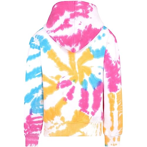 Pull chemise tie dye multicolore avec capuche confortable pour junior a2z