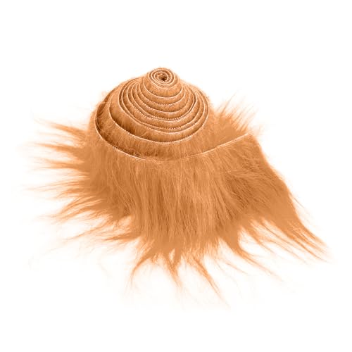 Plüsch Kunstfellstoff Vorgeschnittene Streifen 10,2 x 254 cm Fellimitat Kunstfell Meterware Fell Stoff Flauschiges Plüsch Bastelfell für Zwergenbart Weihnachtsmannhaar Cosplay DIY Basteldekoration