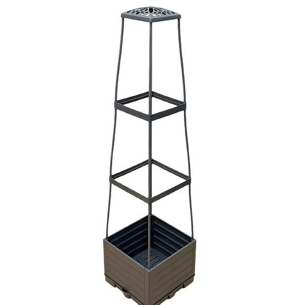 Cama de jardín elevada modular con autorriego para tomates y huerto en patio exterior
