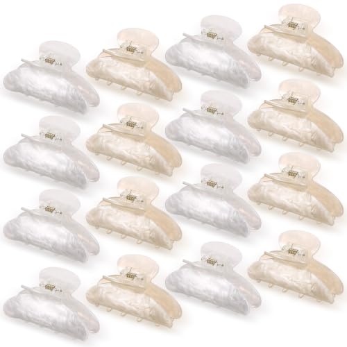 Grandes pinces à cheveux : lot de 16 barrettes en acrylique pour femme