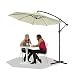Produktbild HENGMEI ALU Sonnenschirm Gartenschirm Ampelschirm Strandschirm Kurbelschirm Neigbar Marktschirm Terrassenschirm mit UV Schutz 40+ für Balkon, Garten, Tarasse (Ø300 cm, Beige)