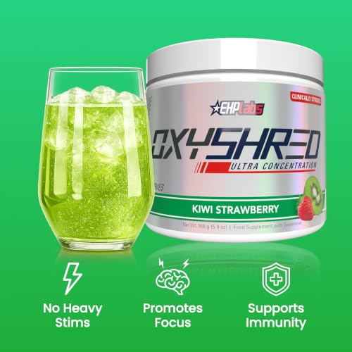 Image of EHP Labs OxyShred Pre Workout Powder - Kiwi Strawberry, 33 Servings