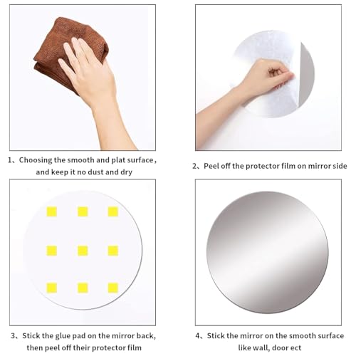 Image of Acrylic Mirror Frameless Round Mirror for Wall /Mirror with Smooth Edges for Bathroom /Dressing Room /Living Room /Bedroom /Entryway - (12x12 Inch), Clear