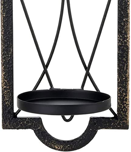 2 Stück Kerzenhalter Wand Vintage,Hängende Metall Wandkerzenhalter für Wanddeko(Schwarz und Gold)
