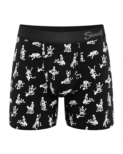 Shinesty Hammock Support Mens Boxer Briefs with Pouch | Mens Underwear Flyless | US Small Skeletons