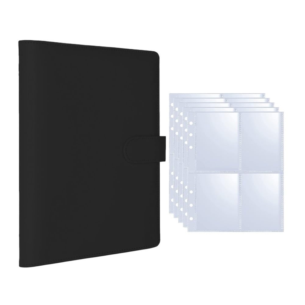 25pcs Page Photo Card A5-Binder Albums Cards Collect Book Binder Photocard Holder(Black-25 pages)