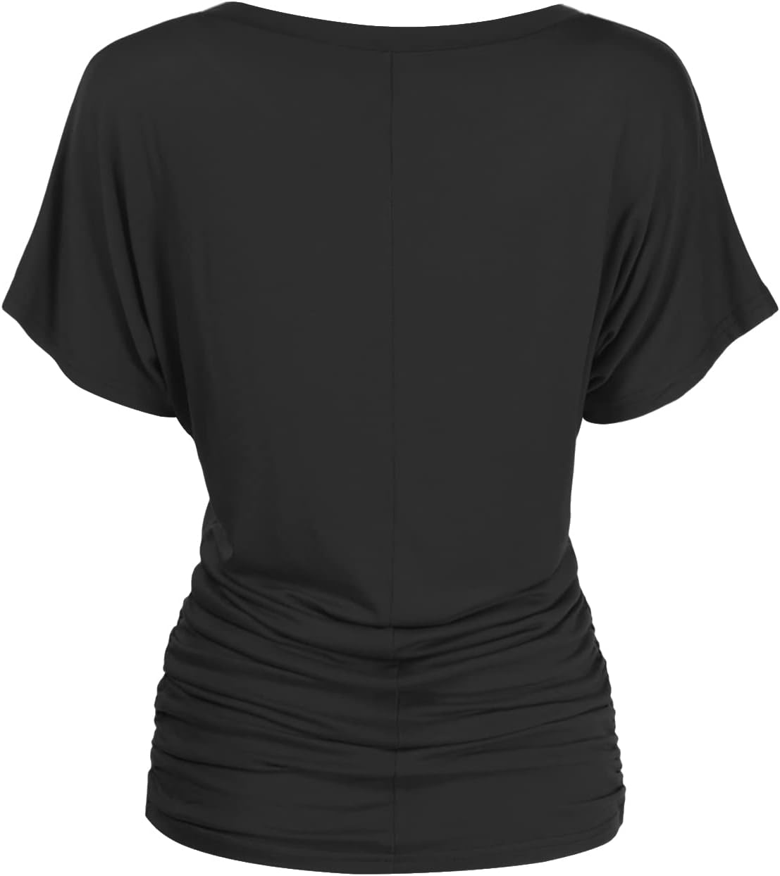 Women's Short Sleeve V-Neck Casual Dolman Top with Side Shirring (S-XXL) - Image 4