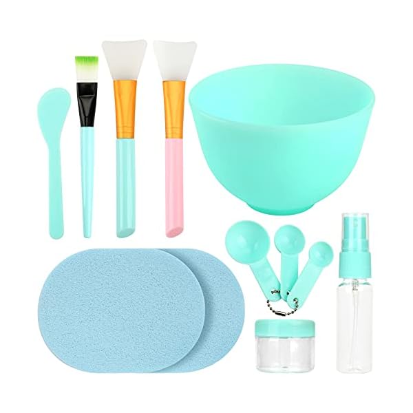 Face-Mask-Mixing-Bowl-Set-ZOEGINVAR-12PCS-Facial-Kit-with-Silicone-Mask-Bowl-Mask-Brush-Face-Spatula-Face-Mask-Kit-Facial-Tools-Face-Mask-Applicator Face Mask Mixing Bowl Set, ZOEGINVAR 12PCS Facial Kit with Silicone Mask Bowl Mask Brush Face Spatula, Face Mask Kit…