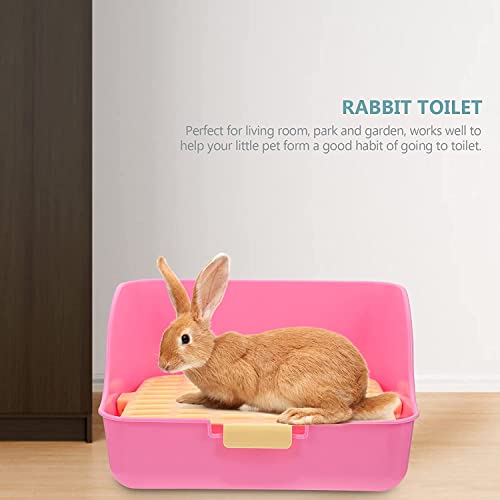 MMBOX Rabbit Cage Litter Box Easy to Clean Potty Trainer for for Small Animal/rabbit/guinea Pig/ferret (pink)