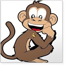 ملصق CafePress Cheeky Monkey Sticker Square Bumper Sticker ملصق السيارة