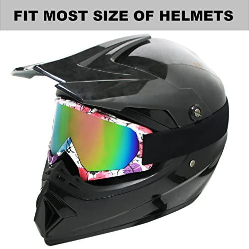 Dirt Bike Goggles Atv Motorcycle Goggles For Men Motocross Riding Goggles Uv400 Otg Offroad Goggle Mx Helmet Racing Four Wheeler Goggles For Adults Women Youth Kids (Blossom Frame+Color Pink Lens) #TOP1