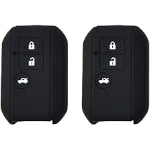 2pcs Replace Black and White Silicone Car Key Case Cover Compatible with Suzuki Tianyu SX4 Smart Swift Vitra Car Remote Control Shell Protection Fob Accessories