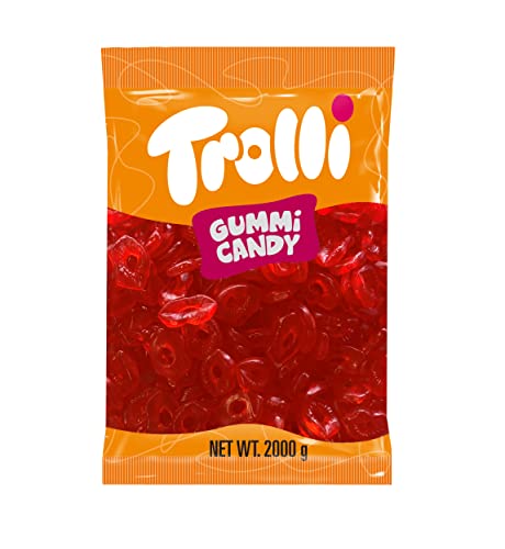 Trolli Lips Gummi Candy 2000 g – Fruity Red Lip-Shaped Gummies, Gluten-Free Bulk Lollies for Parties, Events & Sharing